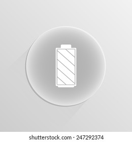 Battery level indicators battery symbols on a white button with shadow
