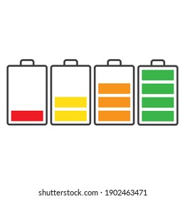 battery level low to full charge vector