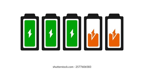 Battery Level and power capacity of electricity template