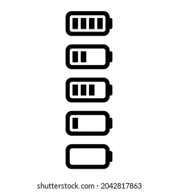 Icono de niveles de batería aislado en fondo blanco