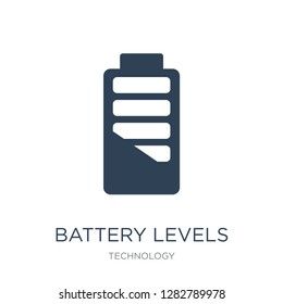 battery levels icon vector on white background, battery levels trendy filled icons from Technology collection, battery levels vector illustration