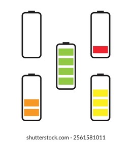 Battery Levels Showing Different Charge States