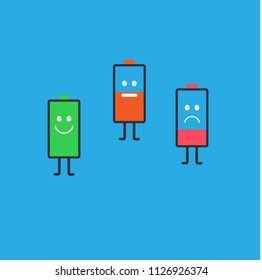 battery life  flat-style illustration 