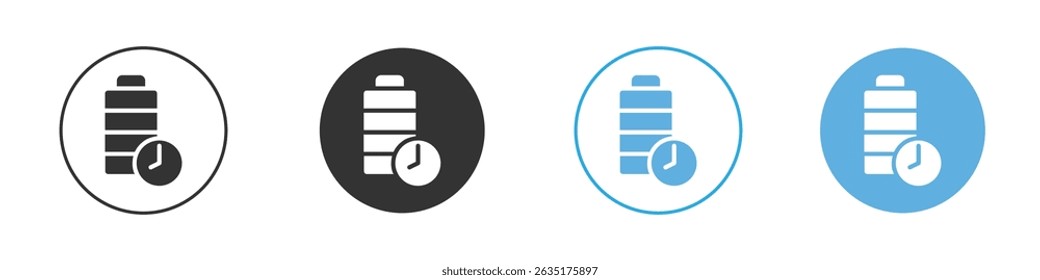 Ícone de vida útil da bateria Estilo plano editável, ícones de ilustração
