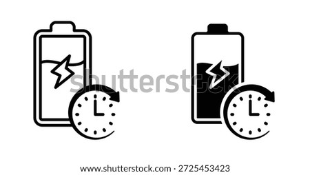 Battery life icon. Line with editable stroke and flat for Web