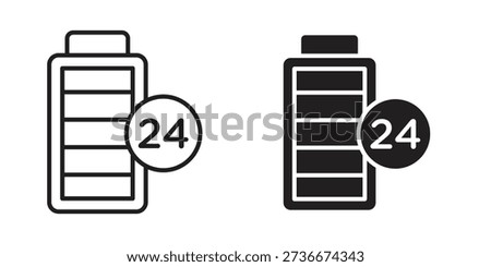 Battery life icon outline vector Thin line. flat vector simple elements.
