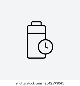 Battery life icon in stroke line.