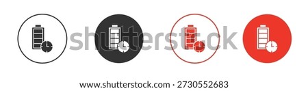 Battery life icon for ui or ux isolated on white for mobile app, editable