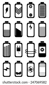 Battery life icons set