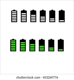 Battery life, battery level indicators. Battery vectors.battery set