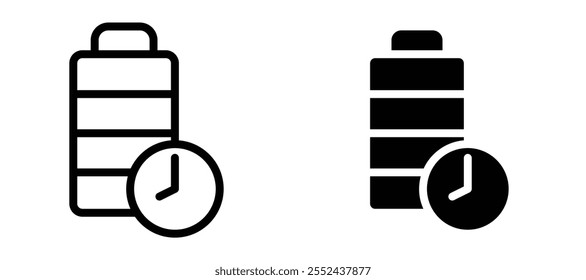 Conjunto de vetores do ícone de vida útil da bateria.