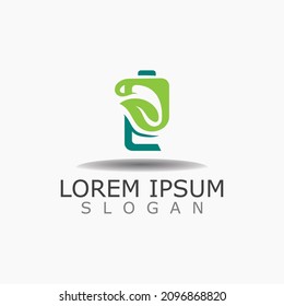 Battery Life logo design template, Nature Battery logo template