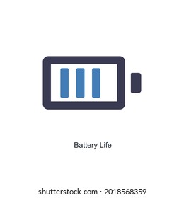 Battery Life or Battery Power Icon Concept