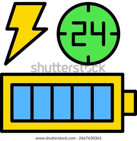 Battery Life time, High Performance Battery Icon