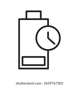 Battery life time icon vector design illustration in trendy style