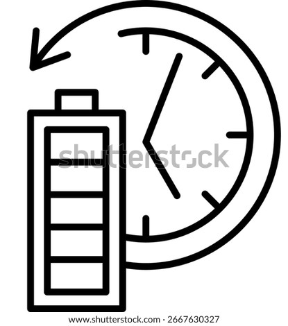 Battery Life time, Battery Power Cycle Icon