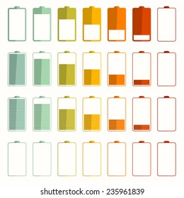 Battery Life Vector Icons Set