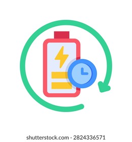 Battery Lifetime Icon Flat Vector Illustration