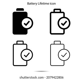 Battery Lifetime Icon Vector Illustration Graphic On Background