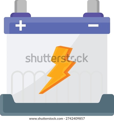 A battery with a lightning bolt graphic, representing electrical energy or charging capability.