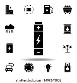 battery, lightning icon . Set of alternative energy illustrations icons. Can be used for web, logo, mobile app, UI, UX