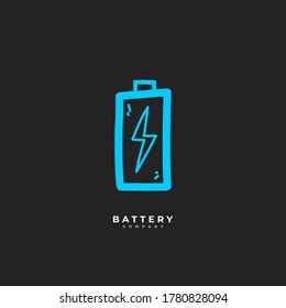 Battery line art icon vector for online template, illustration logo in trendy style.
