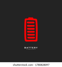 Battery line art icon vector for online template, illustration logo in trendy style.
