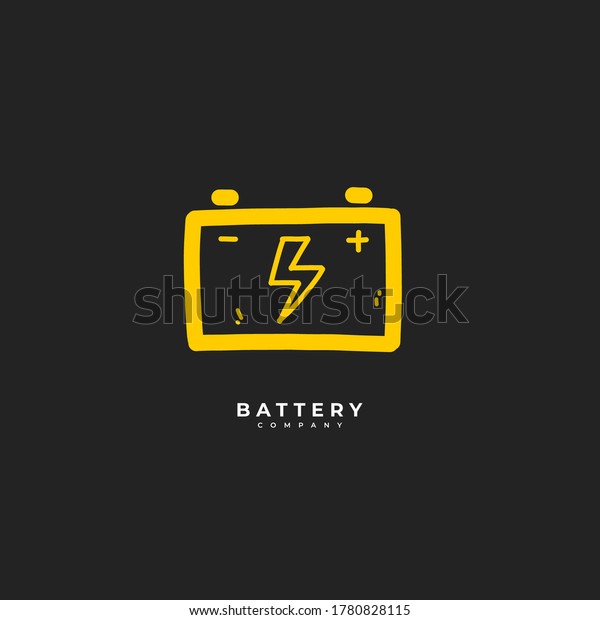Battery line art icon vector for online\
template, illustration logo in trendy\
style.