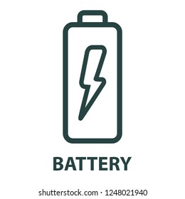 Battery line icon. Energy isolated on white background. Outline style design, designed for web and app. Eps 10