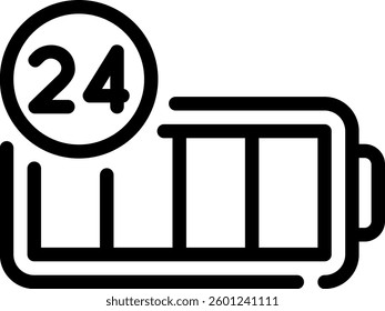 battery line icon illustration vector