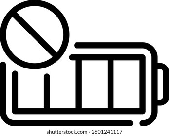 battery line icon illustration vector