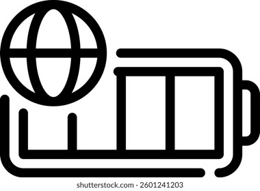battery line icon illustration vector