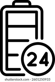 battery line icon illustration vector