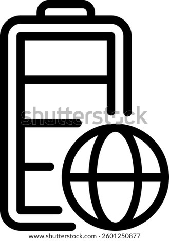 battery line icon illustration vector