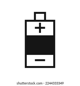 Batteriestreu Symbol einzeln auf weißem Hintergrund. Schwarze flache Ikone im modernen Umriss-Stil. Lineares Symbol und bearbeitbarer Strich. Einfache und Pixel perfekte Strich-Vektorgrafik. 