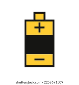 Battery line icon isolated on white background. Black flat thin icon on modern outline style. Linear symbol and editable stroke. Simple and pixel perfect stroke vector illustration.