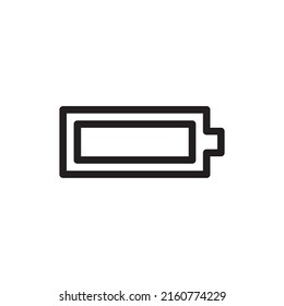 Icono de línea de batería. signo de estilo lineal para concepto móvil y diseño web. Icono vectorial del contorno de la batería. Símbolo, ilustración del logotipo. Gráficos vectoriales perfectos para píxeles