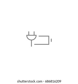 battery Line Icon in material design
