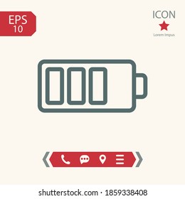 icono de línea de batería, ilustración del vector de contorno.