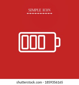 battery line icon, outline vector illustration.