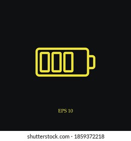 battery line icon, outline vector illustration.