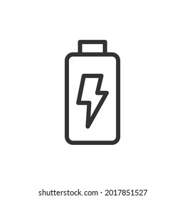 Battery line icon in trendy style. Stroke vector pictogram isolated on a white background. Battery premium outline icons.