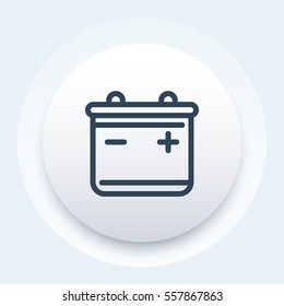 battery line icon, vector pictogram