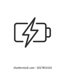Battery line icon. Web symbol for web and apps. Sign design in outline style. Battery stroke object.