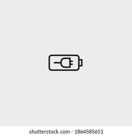 Battery linear icon. There is a charge.