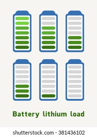 Battery lithium load in green and blue colors