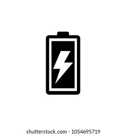 Battery Load. Flat Vector Icon. Simple black symbol on white background