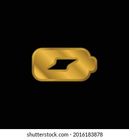 Battery Load gold plated metalic icon or logo vector