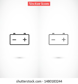 Battery load icon. illustration of car battery icon on white background. Battery Charger phases illustration icon. Battery Simple flat icon.