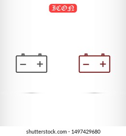 Battery load icon. illustration of car battery icon on white background. Battery Charger phases illustration icon. Battery Simple flat icon.